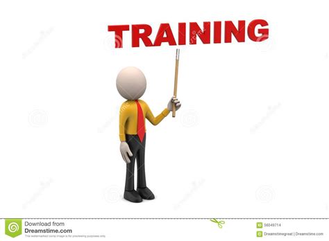 3d Man With Training Text Stock Illustration - Image: 56049714