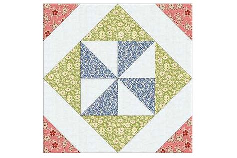Pinwheel In A Square Quilt Block Pattern