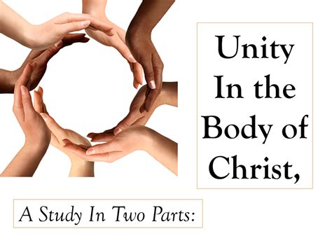 Unity Of Purpose In The Body Of Christ Hillcrest Presbyterian Church