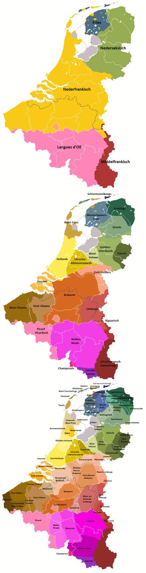 Languages Benelux Cartografie Oude Kaarten Geschiedenis