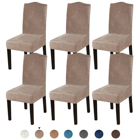 Shop for dining chair covers in slipcovers. Stretch Dining Room Chair Covers Velvet Plush Removable ...