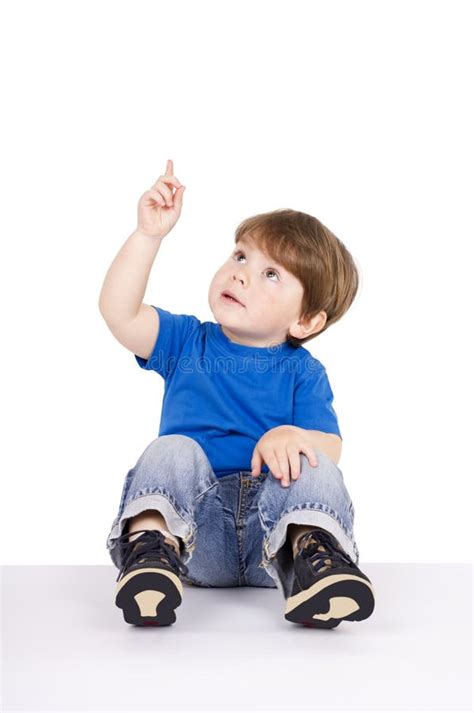 Boy Pointing Upwards Stock Photo Image Of Happiness 24220198