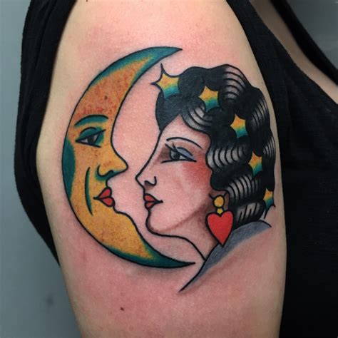 Blood moon tattoo gallery, mansfield, texas. Sorry for the blood- Moon Lady by Esther at XS Tattoo in ...