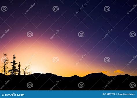 Mountain Sunrise Silhouettes Stock Photo Image Of Morning Silhouette