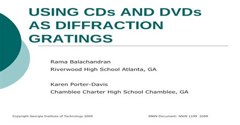 Using Cds And Dvds As Diffraction Gratings · Purpose Of Cds And Dvds As