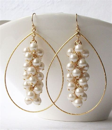 Large Pearl Earrings Gorgeous Handmade Jewelry Large Pearl Earrings