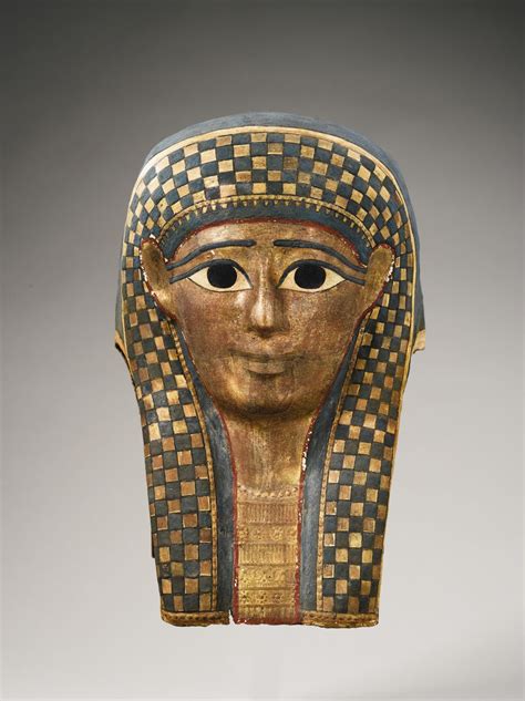 An Ancient Egyptian Polychrome And Gilt Cartonnage Mummy Mask Late Ptolemaic Period Circa 100