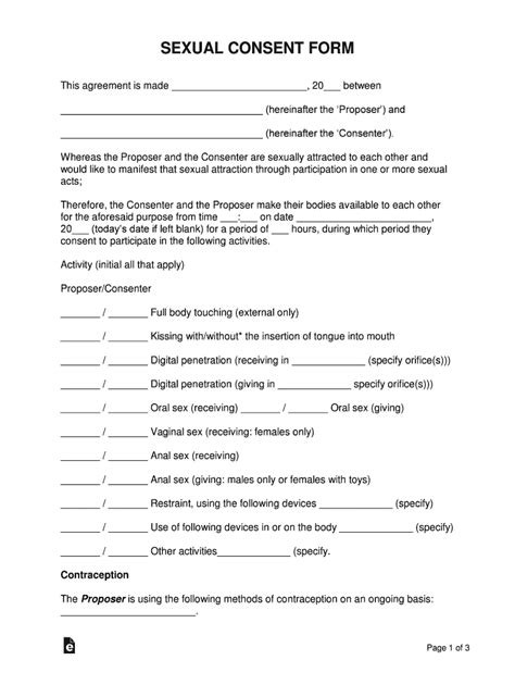 Sexual Consent Form Fill Out And Sign Printable Pdf Template Signnow