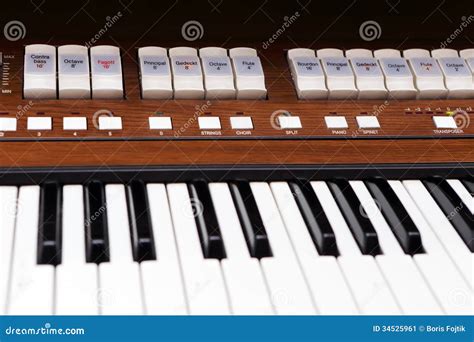 Organ Keys Stock Image Image 34525961