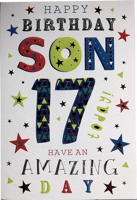 For A Wonderful Son On Your 17th Birthday Card 7402 Design Cg Amazon