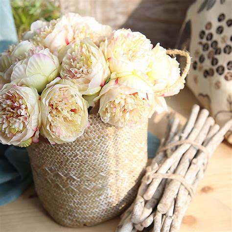 Artificial Flowers Peony 5 Heads Silk Flower Home Decor Bouquet Fall