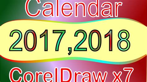 Calendar Creation In Coreldraw X7x6 Youtube