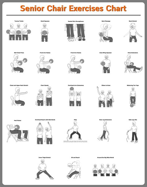 Senior Chair Exercises Printable Charts Bed Workout Gym Workout Chart