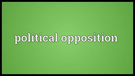 Political Opposition Meaning Youtube