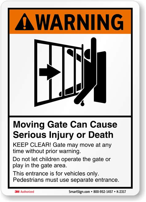 Gate Warning Signs And Automatic Gate Signs Prevent Accidents