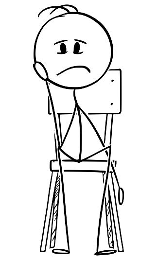 Vector Cartoon Of Man Of Sad Or Depressed Man Sitting On
