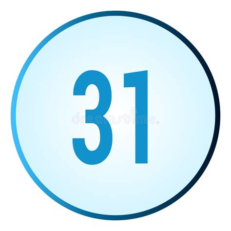 Number 31 Symbol Or Logo With Round Frame In Blue Gradient Color Stock