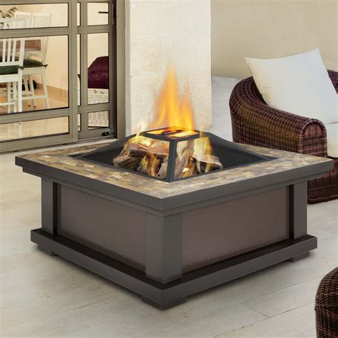 Fire pit styles today's fire pits are much more sleek and stylish than their name implies. Real Flame Alderwood Steel Gel/Wood Fire Pit Table ...