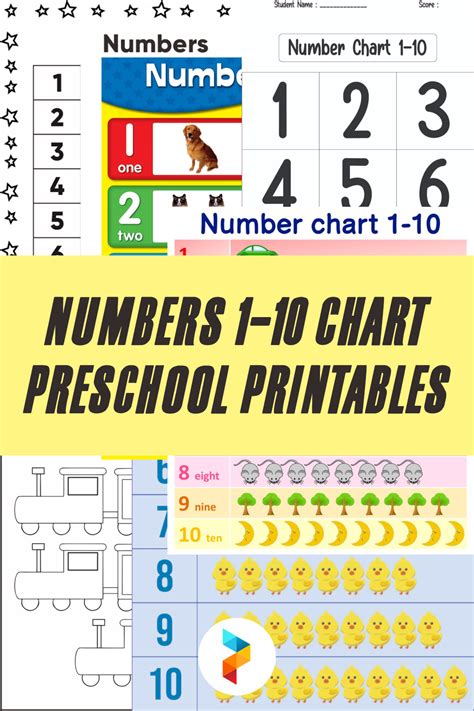 10 Best Numbers 1 10 Chart Preschool Printables