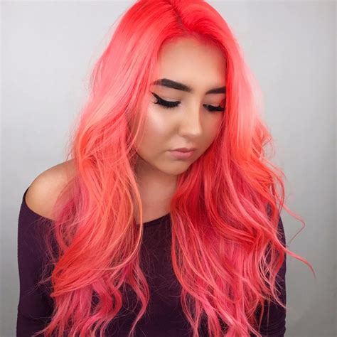 New Hair Trend Alert Neon Peach Hair Prefect For This Summer Women