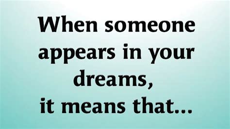 When Someone Appears In Your Dreams It Means That Intresting Psychology Facts Psychology