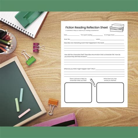 Printable Reading Reflection Worksheet Ssr Silent Reading Etsy