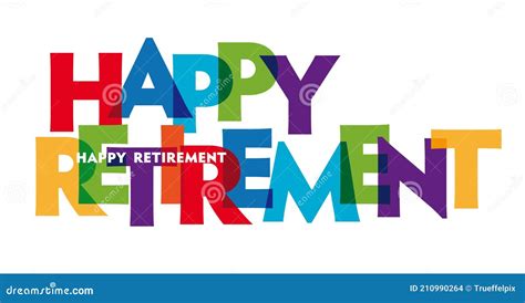 Happy Retirement Vector Of Stylized Colorful Font Stock Vector