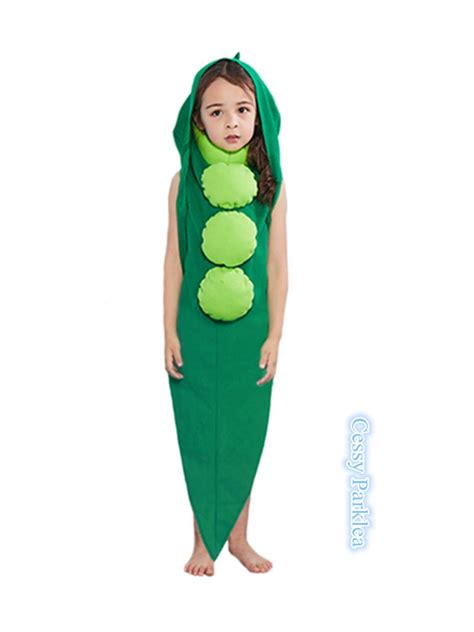 E2 Kids Adults Pea Pod Bean Costume Unisex Vegetable Funny Book Week