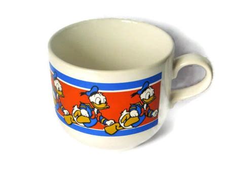 Vintage Donald Duck Walt Disney Coffee Soup Mug Cup Porcelain Etsy