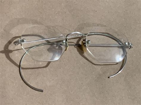 vintage rimless eyeglass frames bandl antique rimless g… gem