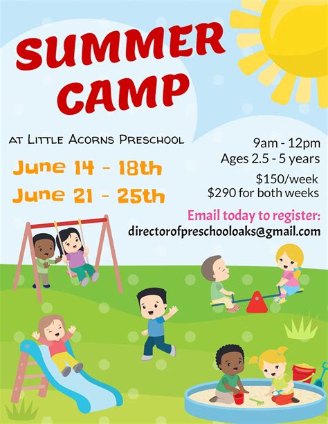 Editable Preschool Summer Camp Flyer Template Playground Flyer Daycare
