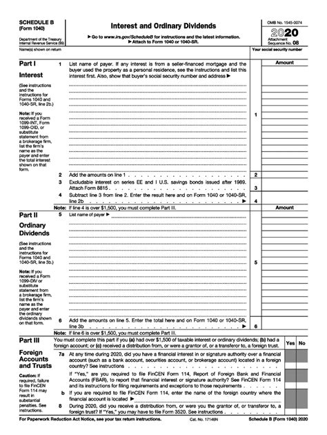 2020 Form Irs 1040 Schedule B Fill Online Printable Fillable Blank