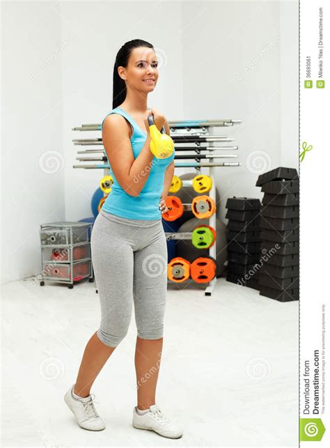 Kettlebell Workout Women Stock Image Image 36693061
