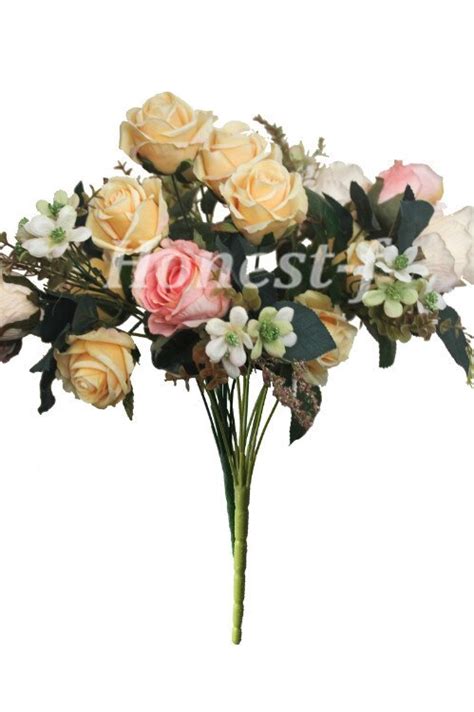 Looking for a colorful flowers colored? Artificial Multi Coloured Rose Silk Flowers Bounquet Mixed ...