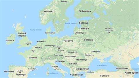 Avrupa Haritas Fiziki Siyasi Dilsiz Avrupa K Tas Nda Olan Lkeler