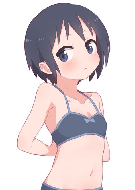 safebooru 1girl o adjusting bra adjusting clothes black bra black hair blue bow blue eyes