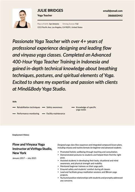 21 Yoga Teacher Resume Examples For 2024