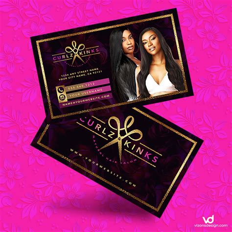 Black Hairstylist Business Card Vizons Design