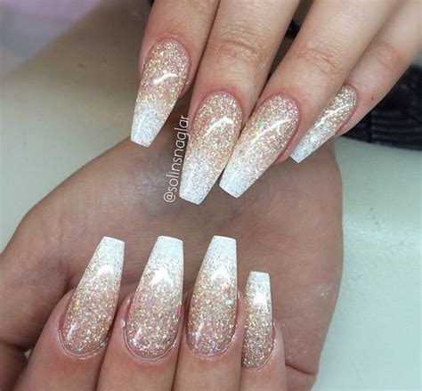 Glitter Ombré Ombre Nails Glitter Coffin Nails Designs Gold Nails