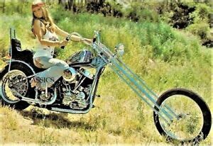 Roberta Pedon Harley Davidson Panhead Chopper Motorcycle X Photo Busty Pin Up Ebay