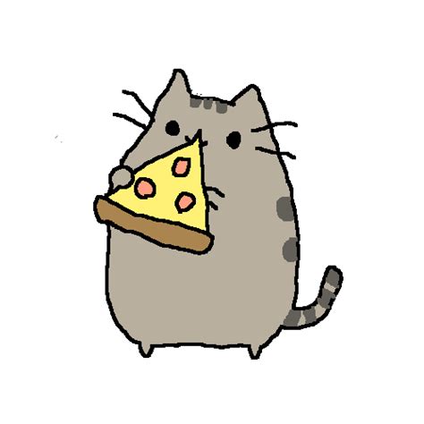 How To Draw Pusheen Cat Eating Pizza