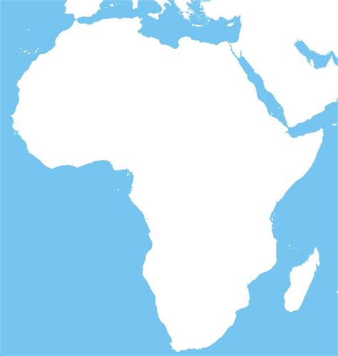 A Blue And White Map Of Africa With The Country S Borders Highlighted