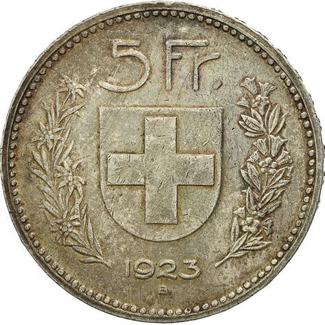 453931 Monnaie Suisse 5 Francs 1923 Bern Ttb Argent Km37 Ttb