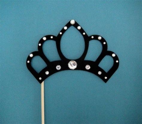 Black Crown With Jewels Photo Booth Props Wedding Photo Booth Props Diy Photo Booth Party