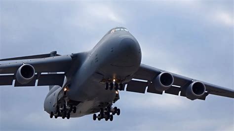 Usaf C 5 Galaxy Takeoff And Landing Yokota Ab Youtube