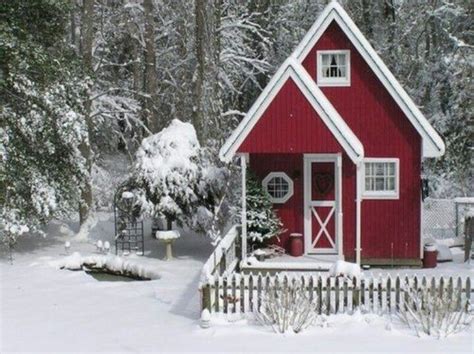 Red House In The Snow I Have A Red House Pinterest Red Houses