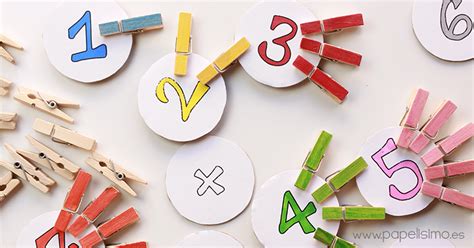 Podéis verlas aquí> 4 juegos educativos para aprender matemática Juegos matemáticos para niños con pinzas | Papelisimo