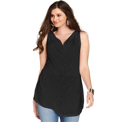 Jessica Simpson Plus Size Sleeveless Cutoutback Top In Black Jet Black