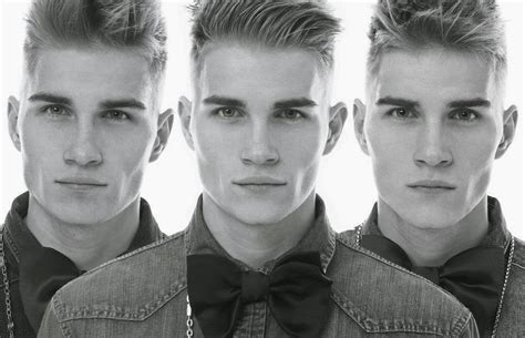 classify handsome identical male triplet models from estonia