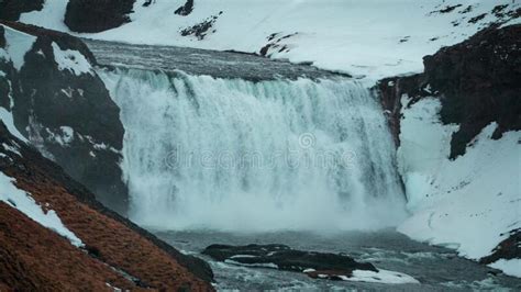 Turquoise River Near Thorufoss Waterfall In Iceland Stock Image Image